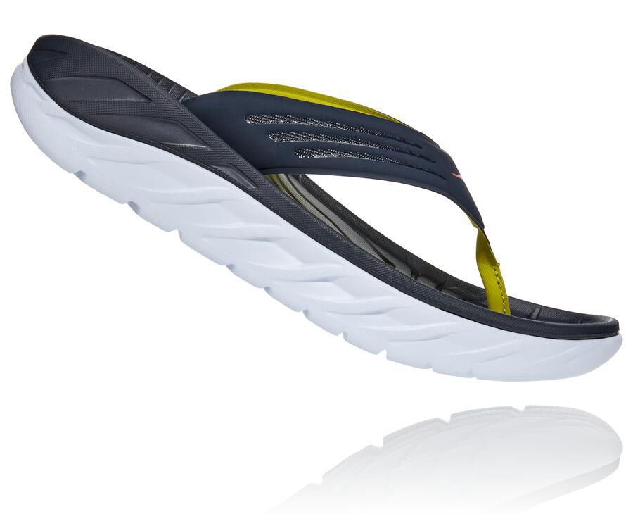 Hoka One One Sandals Mens Navy/White - ORA Recovery Flip - 20763FGQC